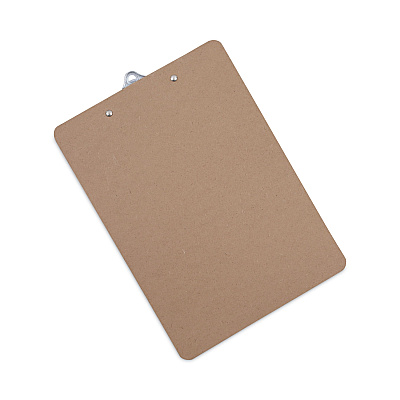 Universal Hardboard Clipboard, 1.25" Clip Capacity, Holds 8.5 x 11 Sheets, Brown, 3/Pack (UNV40304VP)