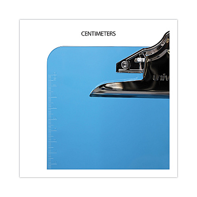 Universal Plastic Clipboard with High Capacity Clip, 1.25" Clip Capacity, Holds 8.5 x 11 Sheets, Translucent Blue (UNV40307)