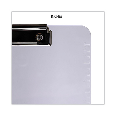 Universal Plastic Clipboard with Low Profile Clip, 0.5" Clip Capacity, Holds 8.5 x 11 Sheets, Clear (UNV40310)