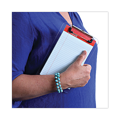 Universal Plastic Clipboard with Low Profile Clip, 0.5" Clip Capacity, Holds 5 x 8 Sheets, Clear (UNV40312)