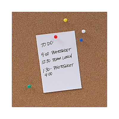 Universal Cork Board with Oak Style Frame, 24 x 18, Tan Surface (UNV43602)