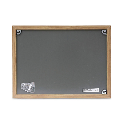 Universal Cork Board with Oak Style Frame, 24 x 18, Tan Surface (UNV43602)