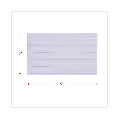 Universal Ruled Index Cards, 3 x 5, White, 100/Pack (UNV47210)