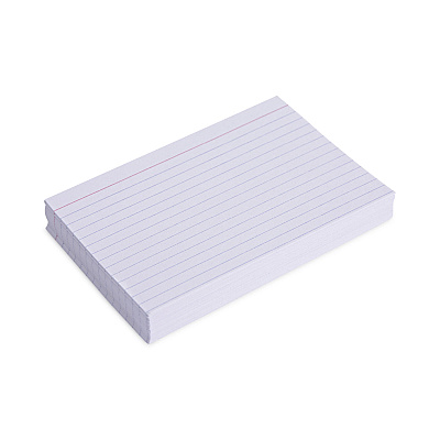 Universal Ruled Index Cards, 4 x 6, White, 100/Pack (UNV47230)