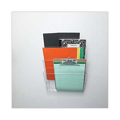 Universal Wall Files, 3 Sections, Letter Size, 13" x 4" x 14", Clear, 3/Set (UNV53682)