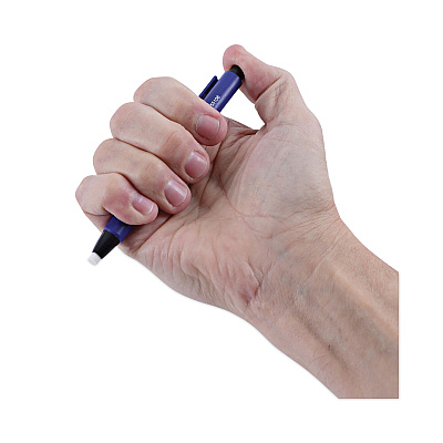Universal Pen-Style Retractable Eraser, For Pencil Marks, White Eraser, Assorted Barrel Colors, 6/Pack (UNV55106)