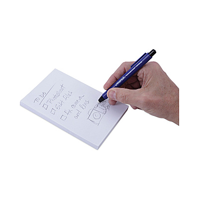 Universal Pen-Style Retractable Eraser, For Pencil Marks, White Eraser, Assorted Barrel Colors, 6/Pack (UNV55106)