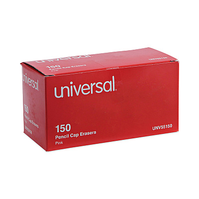 Universal Pencil Cap Erasers, For Pencil Marks, Pink, 150/Pack (UNV55150)