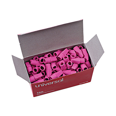 Universal Pencil Cap Erasers, For Pencil Marks, Pink, 150/Pack (UNV55150)