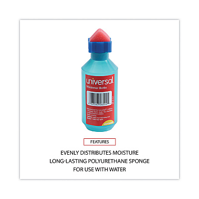 Universal Squeeze Bottle Moistener, 2 oz, Blue (UNV56502)