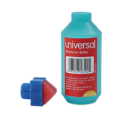 Universal Squeeze Bottle Moistener, 2 oz, Blue (UNV56502)