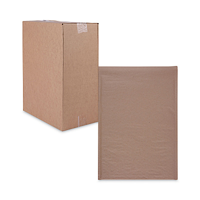 Universal Natural Self-Seal Cushioned Mailer, #5, Barrier Bubble Air Cell Cushion, Self-Adhesive Closure, 10.5 x 16, Kraft, 80/Carton (UNV62264)