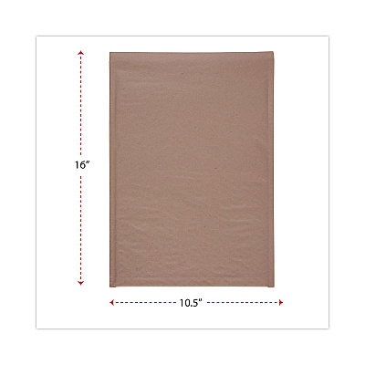 Universal Natural Self-Seal Cushioned Mailer, #5, Barrier Bubble Air Cell Cushion, Self-Adhesive Closure, 10.5 x 16, Kraft, 80/Carton (UNV62264)