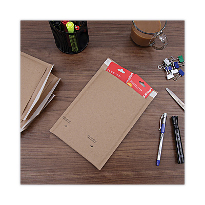 Universal Natural Self-Seal Cushioned Mailer, #0, Barrier Bubble Air Cell Cushion, Self-Adhesive Closure, 6 x 10, Kraft, 200/Carton (UNV62425)