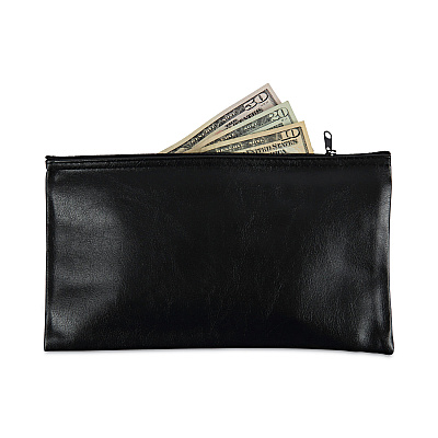 Universal Zippered Wallets/Cases, Leatherette PU, 11 x 6, Black, 2/Pack (UNV69021)