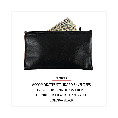 Universal Zippered Wallets/Cases, Leatherette PU, 11 x 6, Black, 2/Pack (UNV69021)