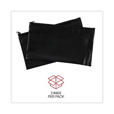 Universal Zippered Wallets/Cases, Leatherette PU, 11 x 6, Black, 2/Pack (UNV69021)