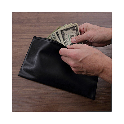 Universal Zippered Wallets/Cases, Leatherette PU, 11 x 6, Black, 2/Pack (UNV69021)