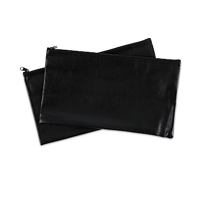 Universal Zippered Wallets/Cases, Leatherette PU, 11 x 6, Black, 2/Pack (UNV69021)