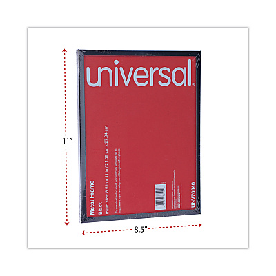 Universal Metal Photo Frame, Aluminum, 8.5 x 11, Black (UNV76840)