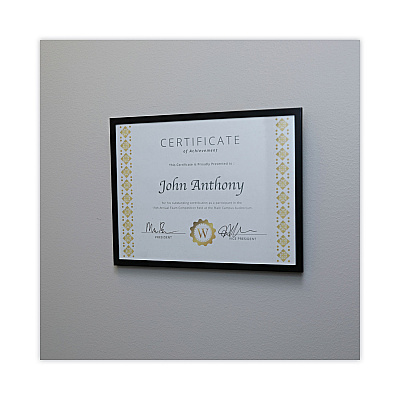 Universal Metal Photo Frame, Aluminum, 8.5 x 11, Black (UNV76840)