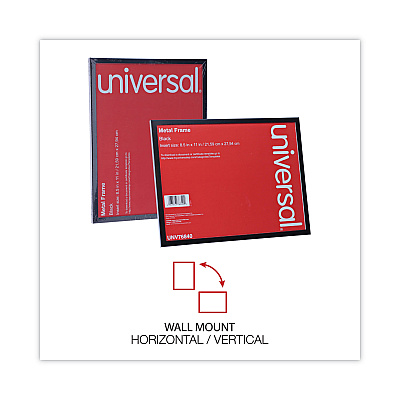 Universal Metal Photo Frame, Aluminum, 8.5 x 11, Black (UNV76840)