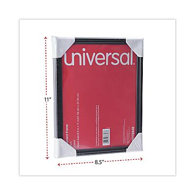 Universal All Purpose Document Frame, 8.5 x 11 Insert, Black, 3/Pack (UNV76848)