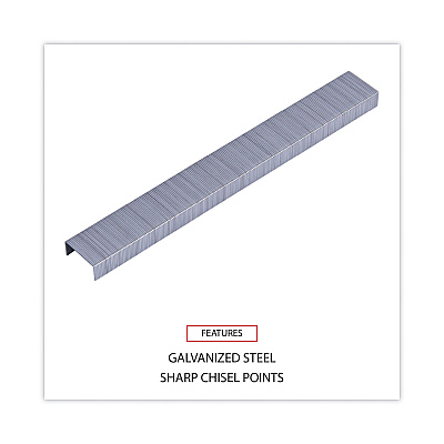Universal Standard Chisel Point Staples, 0.25" Leg, 0.5" Crown, Steel, 5,000/Box, 5 Boxes/Pack, 25,000/Pack (UNV79000VP)