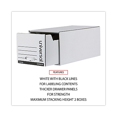 Universal Economy Storage Drawer Files, Letter Files, White, 6/Carton (UNV85120)