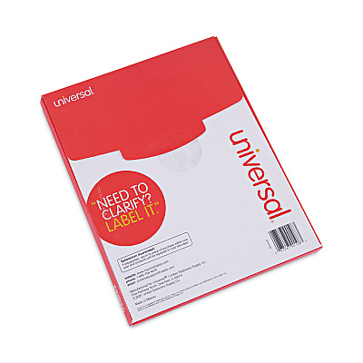 Universal Copier Mailing Labels, Copiers, 8.5 x 11, White, 100/Box (UNV90108)