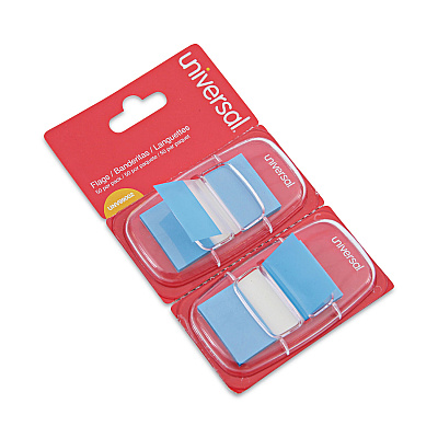 Universal Page Flags, Blue, 50 Flags/Dispenser, 2 Dispensers/Pack (UNV99002)
