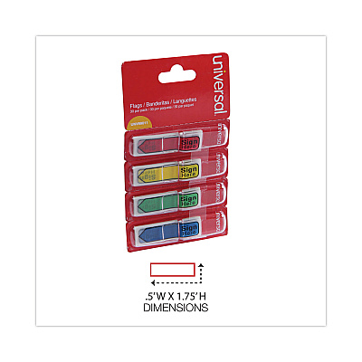 Universal Deluxe Message Arrow Flags, "Sign Here", Assorted Colors, 120/Pack (UNV99011)