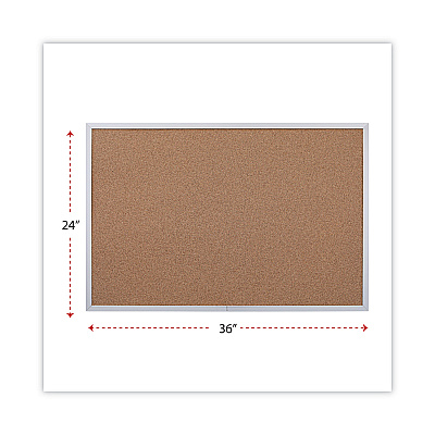 Universal Cork Bulletin Board, 36 x 24, Tan Surface, Aluminum Frame (UNV43613)