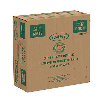Dart Plastic Cold Cup Lids, Fits 12 oz to 14 oz Cups, Clear, 1,000/Carton (DCC695TS)