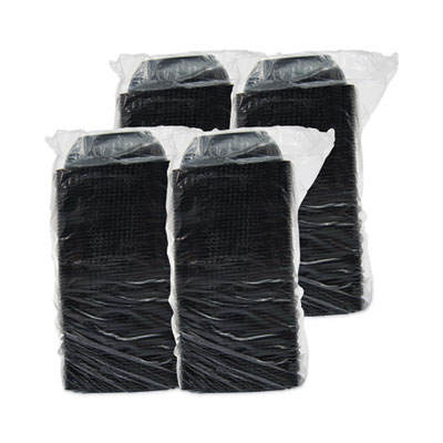 Dart PresentaBowls Pro Black Square Bowls, 48 oz, 8.5 x 8.5 x 2.6, Plastic, 63/Bag, 4 Bags/Carton (DCCB48SB)