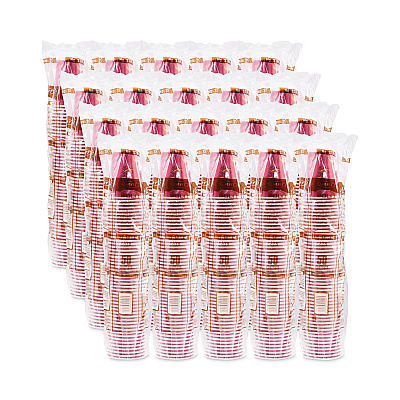 Solo Paper Hot Drink Cups in Bistro Design, 8 oz, Maroon, 50/Bag, 20 Bags/Carton (SCC378SI)
