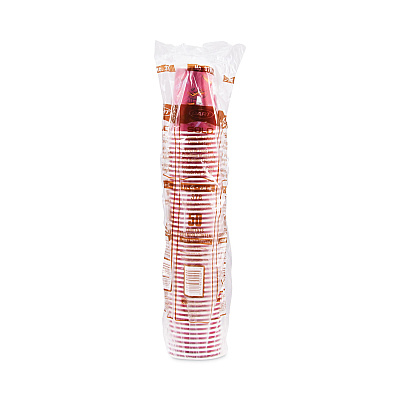 Solo Paper Hot Drink Cups in Bistro Design, 8 oz, Maroon, 50/Pack (SCC378SIPK)