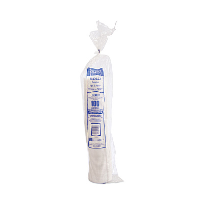 Solo Lift Back and Lock Tab Lids for Paper Cups, Fits 8 oz Cups, White, 100/Sleeve, 10 Sleeves/Carton (SCCLB3081)
