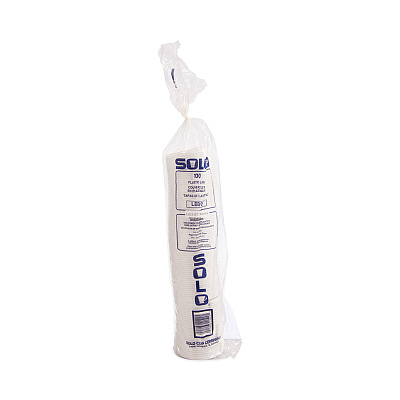Solo Lift Back and Lock Tab Lids for Paper Cups, Fits 10 oz Cups, White, 100/Sleeve, 10 Sleeves/Carton (SCCLB3101)