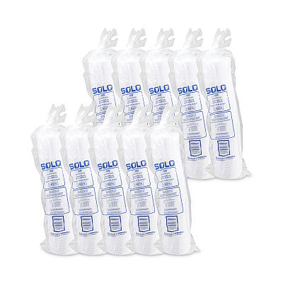 Solo Lift Back and Lock Tab Lids for Paper Cups, Fits 10 oz to 24 oz Cups, White, 100/Sleeve, 10 Sleeves/Carton (SCCLB3161)