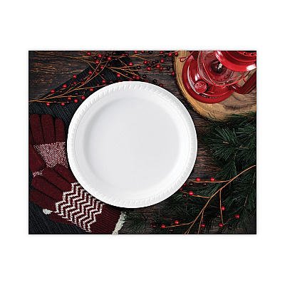 Solo Bare Eco-Forward Clay-Coated Paper Dinnerware, ProPlanet Seal, Plate, 6" dia, White, 1,000/Carton (SCCHP6BWH)