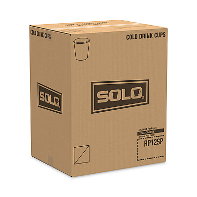 Solo Double Sided Poly (DSP) Paper Cold Cups, 80 Cups/Sleeve, 25 Sleeves/Carton (SCCRP12SPSYM)
