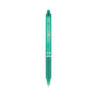 Pilot FriXion Clicker Erasable Gel Pen, Retractable, Fine 0.7 mm, Green Ink, Green Barrel, Dozen (PIL31476)
