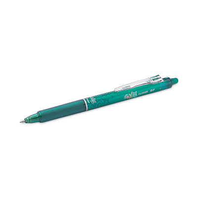Pilot FriXion Clicker Erasable Gel Pen, Retractable, Fine 0.7 mm, Green Ink, Green Barrel, Dozen (PIL31476)