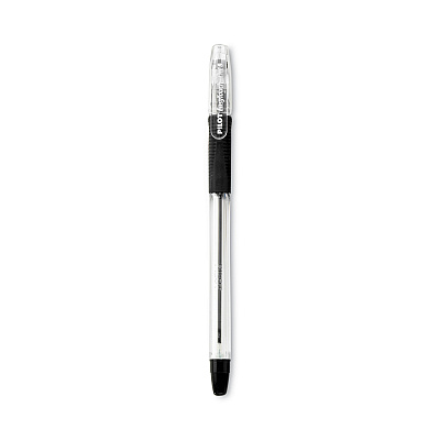 Pilot EasyTouch Ballpoint Pen, Stick, Fine 0.7 mm, Black Ink, Clear/Black Barrel, Dozen (PIL32001)