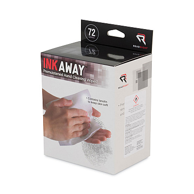 Read Right Ink Away Hand Cleaning Pads, Cloth, 5 x 7, White, 72/Pack (REARR1302)