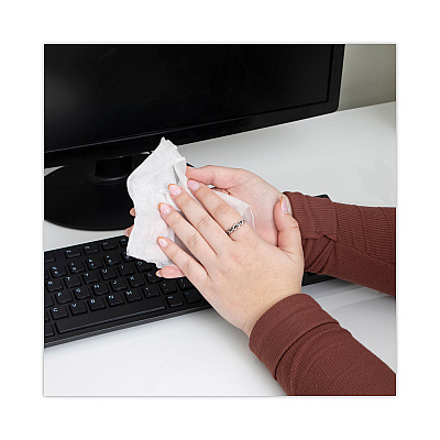 Read Right HandKleen Premoistened Antibacterial Wipes, Cloth, 5.5 x 6.5, Unscented, White, 70/Tub (REARR1460)