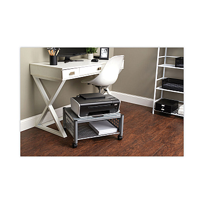 Vertiflex Underdesk Machine Stand, Metal, 2 Shelves, 90 lb Capacity, 21.5" x 17.88" x 11.5", Matte Gray (VRTVF52005)