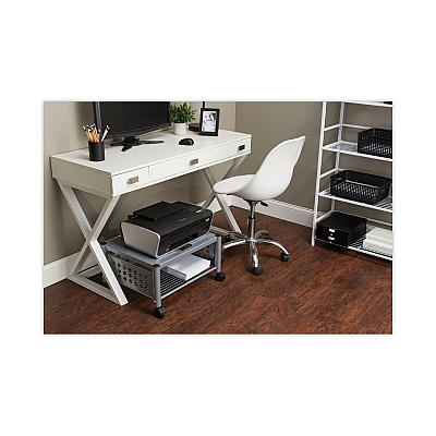 Vertiflex Underdesk Machine Stand, Metal, 2 Shelves, 90 lb Capacity, 21.5" x 17.88" x 11.5", Matte Gray (VRTVF52005)
