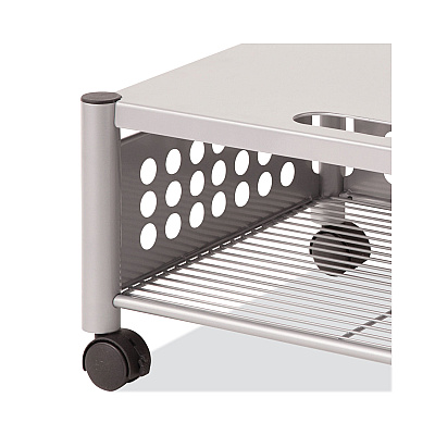 Vertiflex Underdesk Machine Stand, Metal, 2 Shelves, 90 lb Capacity, 21.5" x 17.88" x 11.5", Matte Gray (VRTVF52005)